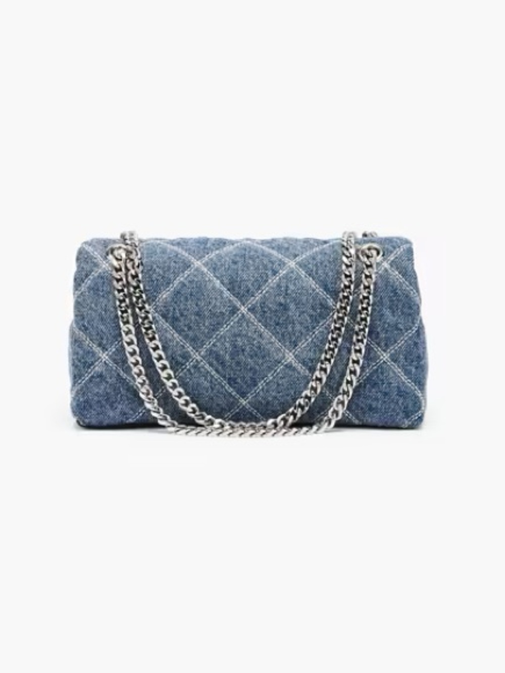 Dual Chain Denim Quilted Mini Crossbody Bag - Picture 3 of 5